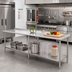 Thumbnail image #2 for Eagle Group Spec-Master 120-Inch x 24-Inch Stainless Steel Work Table with 1-1/2-Inch Rear Up-Turn and Adjustable Undershelf