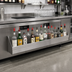 Thumbnail image #2 for Advance Tabco Underbar Basics Single-Tier Stainless Steel Speed Rail, 96 Inch, 27-28 Bottle Capacity