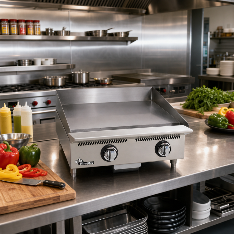 Product image #2 for Ultra-Max 24-Inch Countertop Gas Griddle with Manual Controls and Polished Steel Plate
