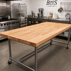 Thumbnail image #2 for John Boos BKSC16O Wood Bakers' Table Top, 120"W x 42"D x 2-1/4" Thick, Northern Hard Rock Maple, Edge Grain, Oil Finish