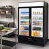 Thumbnail image #2 for Beverage-Air MarketMax 2-Section Glass Door Reach-In Refrigerator Merchandiser, Black, Bottom-Mount, 46.15 Cu. Ft.
