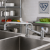 Thumbnail image #2 for T&S Brass Double Pantry Deck-Mount Mixing Faucet with 12-Inch Swing Nozzle, 8-Inch Adjustable Centers