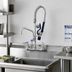 Thumbnail image #3 for T&S Brass Mini Pre-Rinse Wall Mount Mixing Faucet with Add-On Faucet, 8-Inch Centers and 6-Inch Swing Nozzle