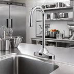 Thumbnail image #2 for Perlick Corporation Top Shelf 946GN Electronic Touchless Deck-Mount Faucet, Chrome, Rigid Gooseneck, 4-Inch Centers