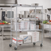 Thumbnail image #2 for Eagle Group 4-Tier Chrome Wire Shelving Dolly Truck, 24 x 36 Inch Shelves, 69 Inch High, 5 Inch Poly Swivel/Brake Casters