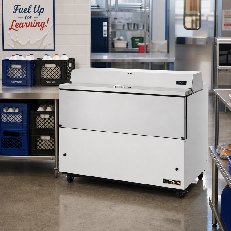 Product image #2 for True TMC-58-SS-HC Mobile School Carton/Crate Milk Cooler, 16-Crate Capacity, Forced-Air, Stainless Steel Interior, White Vinyl Exterior