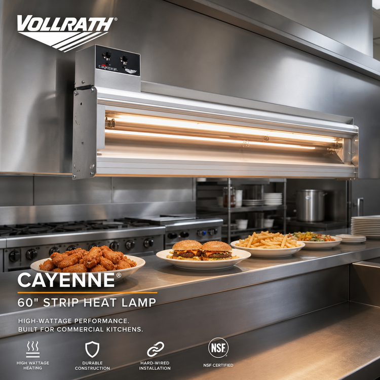 Product image #2 for Vollrath Cayenne® 60-Inch Hard-Wired High-Wattage Strip Heat Lamp