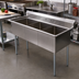 Thumbnail image #2 for Sapphire Manufacturing SMS2030-3 3-Compartment Floor Model Stainless Steel Sink with Galvanized Legs