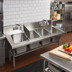 Thumbnail image #2 for BK Resources 4-Compartment Drop-In Sink with 5-Inch Riser and 2 Faucets, 48 x 24 Inches