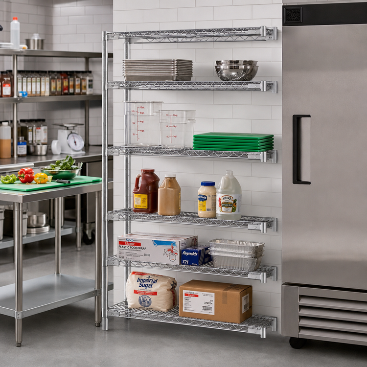 Product image #2 for Eagle Group 5-Tier Add-On Wire Shelving Unit, 30 x 18 x 74 Inches, Chrome-Plated