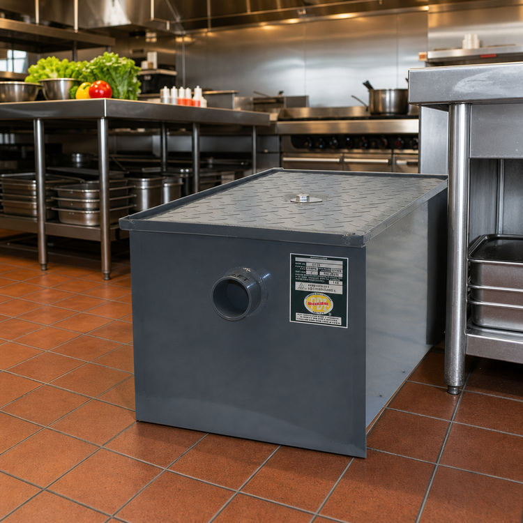 Product image #2 for John Boos GT-40-X 40 lb Grease Interceptor with 20 GPM Flow Rate and 3-Inch No-Hub Connections