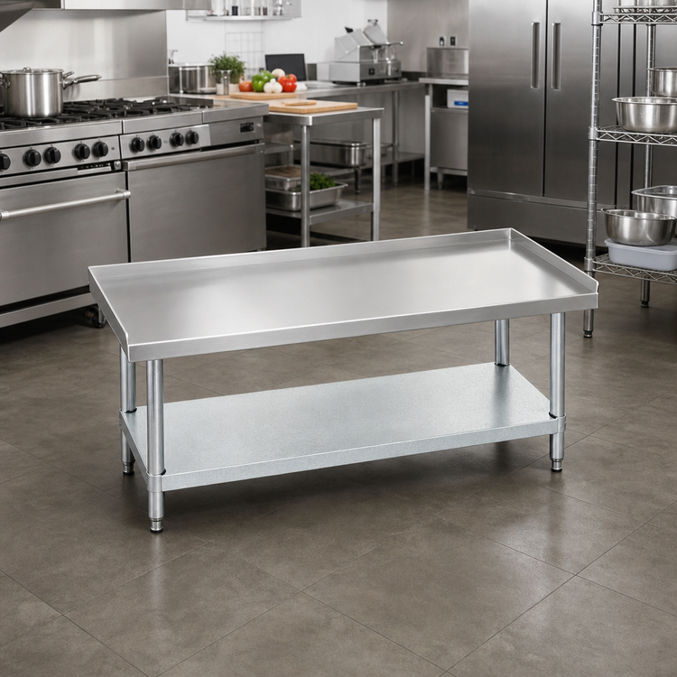 Product image #2 for Advance Tabco Special Value 48" W x 30" D x 25" H Equipment Stand with Stainless Steel Top and Galvanized Undershelf