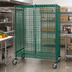 Thumbnail image #2 for Quantum Mobile Wire Security Cage with Doors and Casters, Green Epoxy, 36 x 21 x 69 Inches