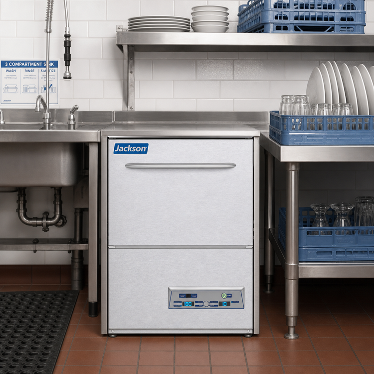 Product image #2 for Jackson DishStar HT High-Temperature Undercounter Dishwasher with Built-In 70° Rise Booster Heater