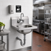 Thumbnail image #2 for Traditional Wall-Mount 304 Stainless Steel Hand Sink with Splash-Mount Gooseneck Faucet, P-Trap, Tailpiece and Basket Drain