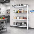 Thumbnail image #2 for Eagle Group EagleGard A4-74-1848E 4-Tier Add-On Wire Shelving Unit, 48"W x 18"D x 74"H, Hybrid Epoxy Finish
