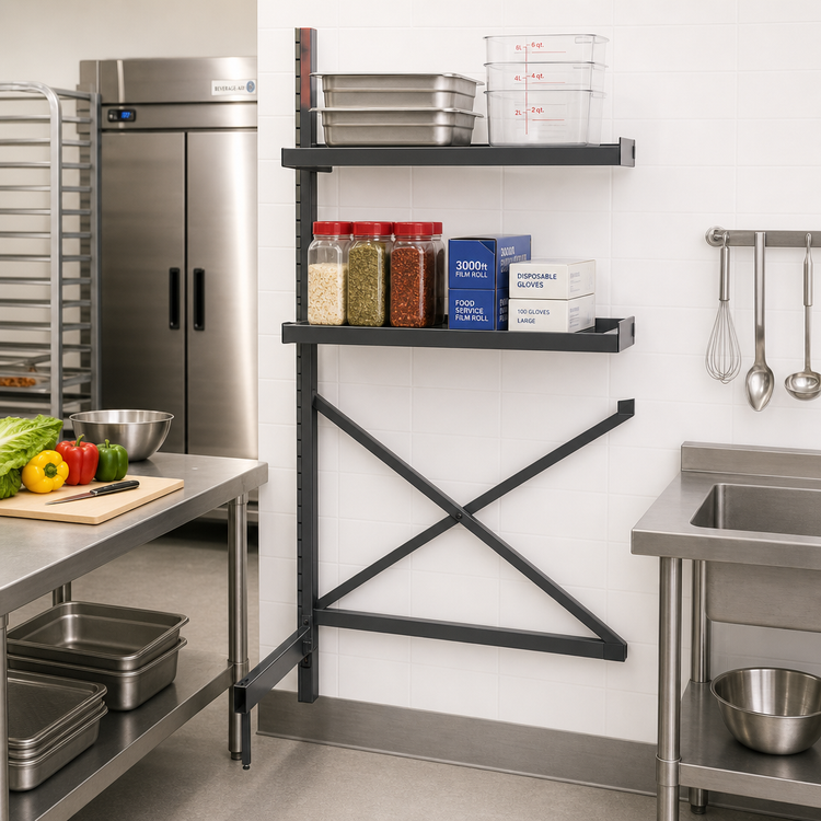Product image #2 for Metro SmartLever 42-Inch Wide x 18-Inch Deep Cantilevered Shelving Add-On Unit Kit