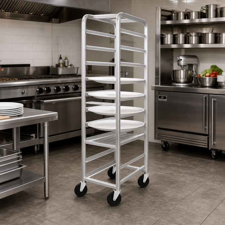 Product image #2 for Channel Manufacturing All-Welded Stainless Steel End-Load Platter Rack, 11 Capacity, for 18-Inch Platters