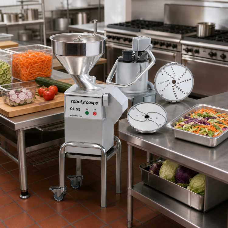 Product image #2 for Robot Coupe CL55E2FEEDHEADS Commercial Vegetable Prep Machine with Automatic & Pusher Feed Heads, 2-1/2 HP, 120V