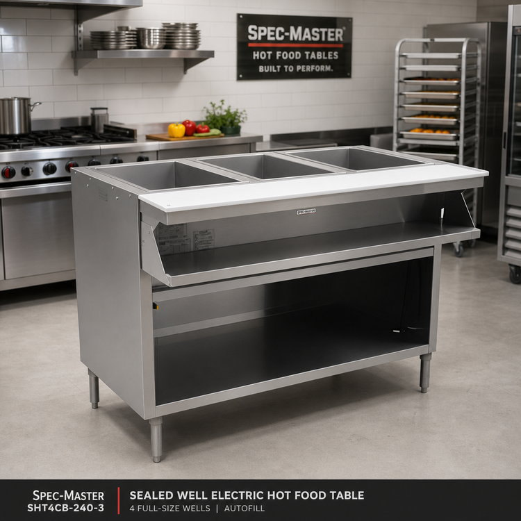 Product image #2 for Spec-Master SHT4CB-240-3 Sealed Well Electric Hot Food Table with 4 Full-Size Wells and AutoFill
