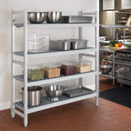Thumbnail image #2 for Fermod Fermostock 4R31B66 4-Tier Perforated Starter Shelving Unit, 66"H x 31"W x 18"D, Aluminum with Removable Polymer Inserts