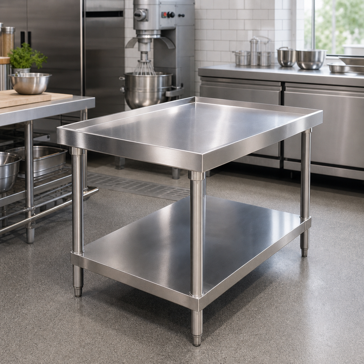 Product image #2 for 24" x 30" Stainless Steel Mixer Table with Undershelf and Legs