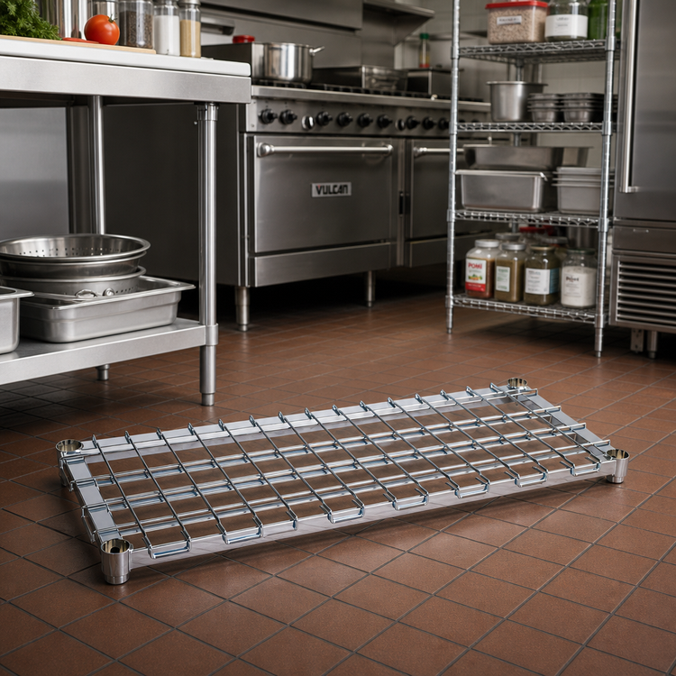 Product image #2 for Metro Super Erecta 24 x 24 Inch Chrome Dunnage Shelf with Lift-Off Wire Deck