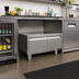Thumbnail image #2 for Glastender ACB-26 Underbar Add-On Cabinet Base with 2 Hinged Doors, Stainless Steel, 26W x 24D x 16H