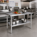 Thumbnail image #2 for Klinger's Trading SG3060 60-Inch x 30-Inch Flat Top 18/430 Stainless Steel Work Table with Galvanized Base