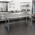 Thumbnail image #2 for Eagle Group Deluxe Series 60-Inch x 36-Inch Stainless Steel Work Table with 1-1/2-Inch Rear Up-Turn and Open Galvanized Base