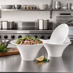 Thumbnail image #2 for American Metalcraft Endurance FLRB95 54 oz Flared Round White Melamine Serving Bowl, 9-1/2 in Diameter Case of 24