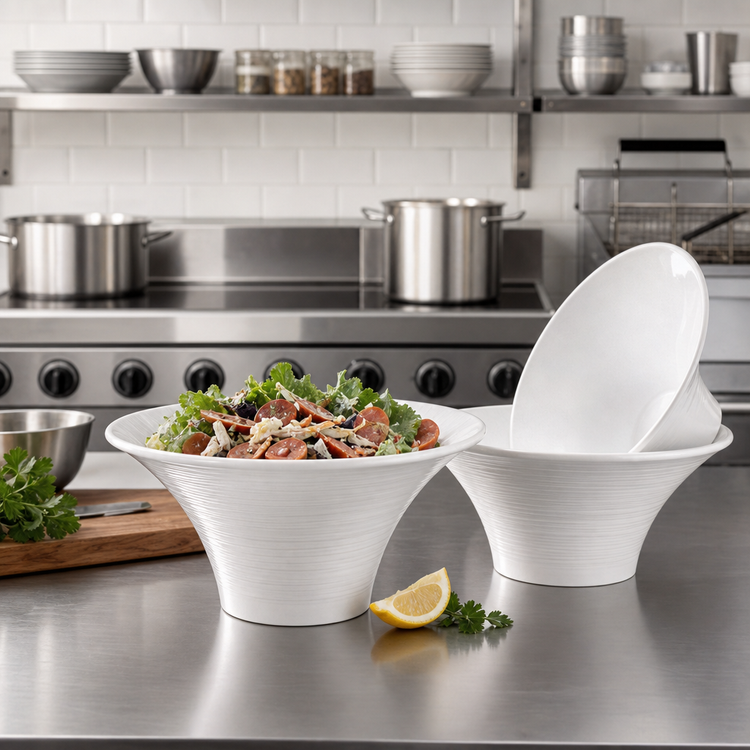 Product image #2 for Endurance 54 oz Flared Round White Melamine Serving Bowl