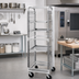 Thumbnail image #2 for Channel Manufacturing Aluminum End-Load Wire Slide Bun Pan Rack on 5-Inch Swivel Casters, 18-Pan Capacity