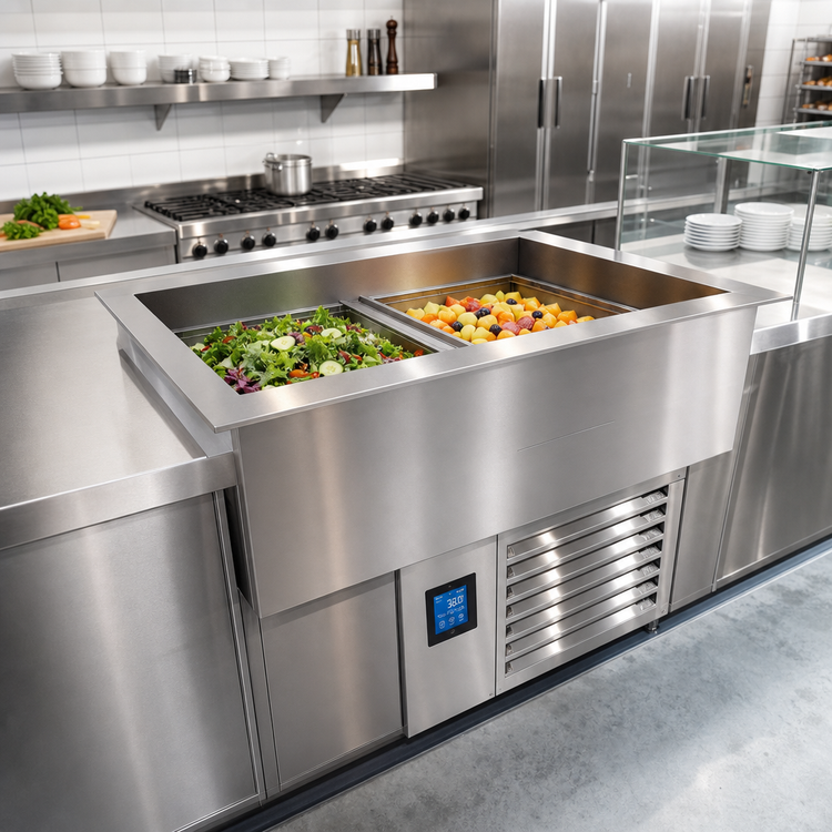 Product image #2 for Duke CP2-SB Drop-In 2-Pan Refrigerated Cold Food Well with Touchscreen Control