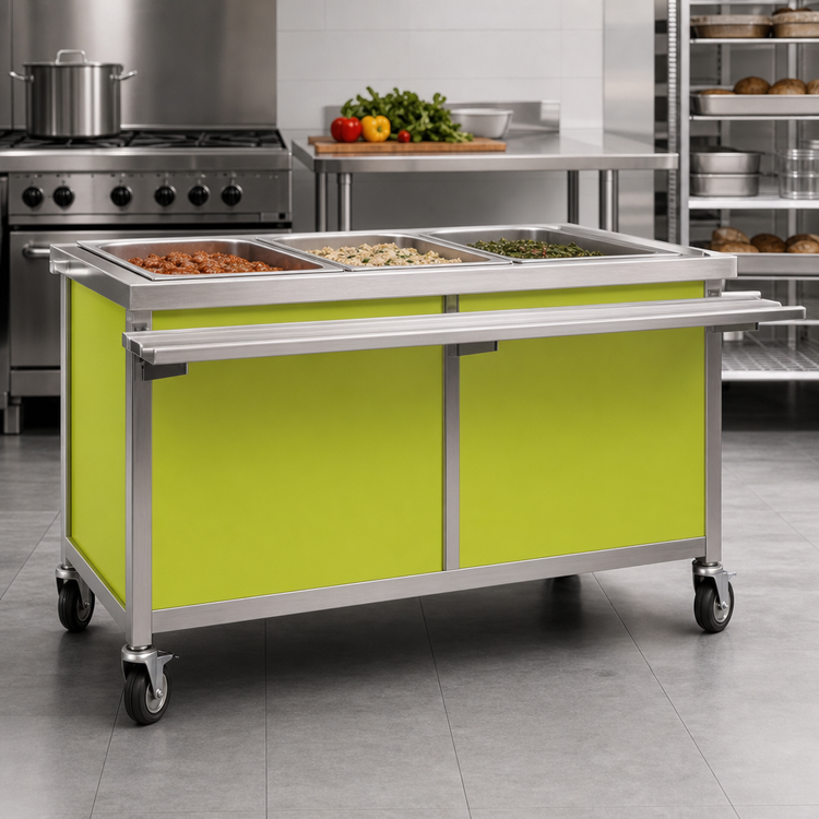 Product image #2 for Director's Choice DCS3-HFU-C-3 3-Well Mobile Electric Hot Food Table