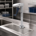 Thumbnail image #2 for T&S Brass Deck Mount Glass Filler Faucet with 8-Inch Pedestal, Push-Back Valve, and 1/2-Inch NPT Male Shank