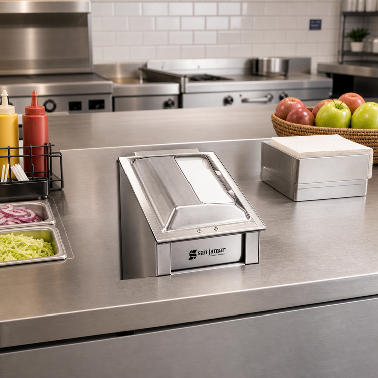 Product image #2 for San Jamar Classic In-Counter Minifold Napkin Dispenser, Satin Chrome