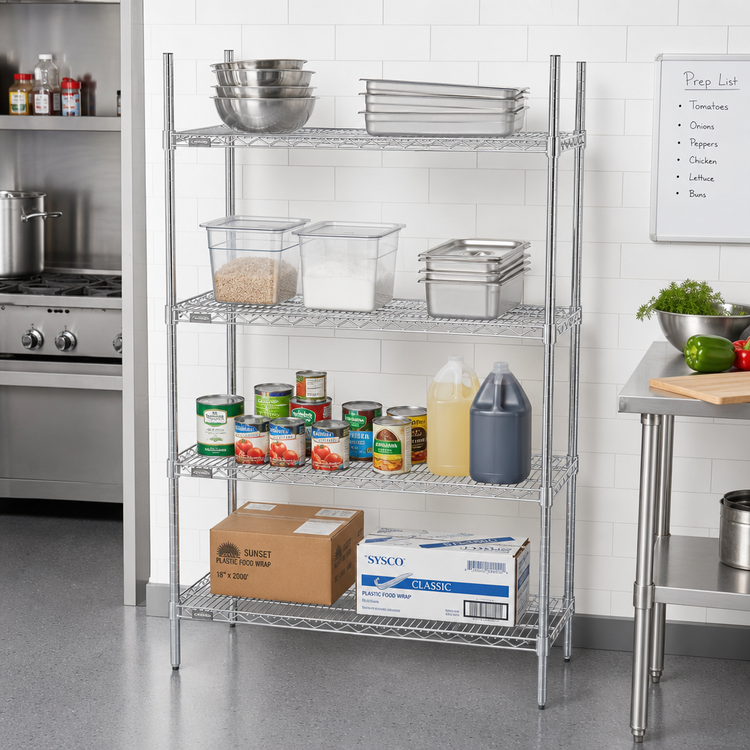 Product image #2 for Advance Tabco Special Value Series Heavy Duty Chrome Plated Wire Shelf, 42" W x 14" D