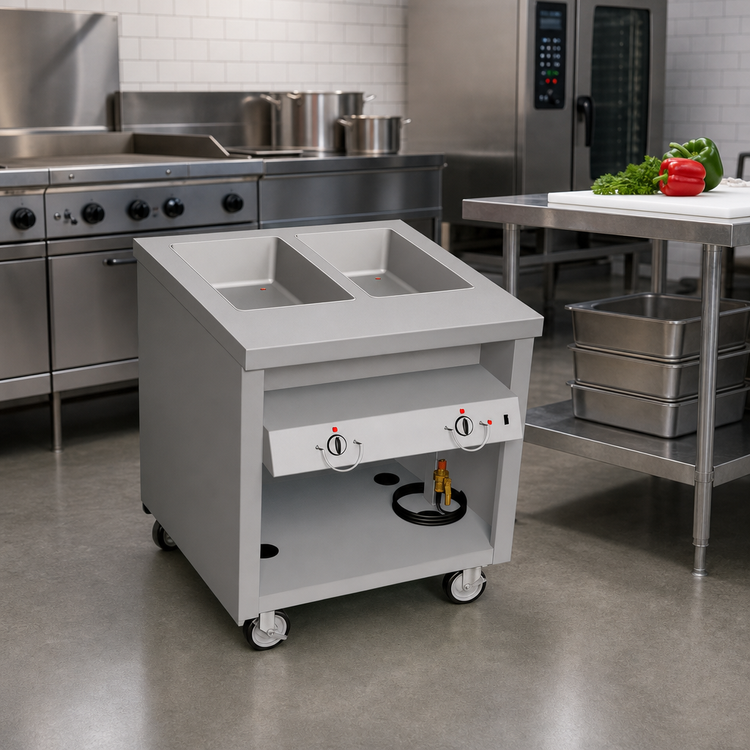 Product image #2 for Thurmaduke TEHF-32 Electric Mobile Hot Food Unit with 2 Wells