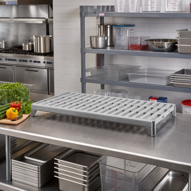 Product image #3 for Cambro Camshelving Premium 21-Inch x 48-Inch Vented Polymer Shelf Kit