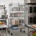 Thumbnail image #2 for Winco 18 x 48 x 63-Inch Chrome-Plated Wire Security Cage with Side-Hinged Doors