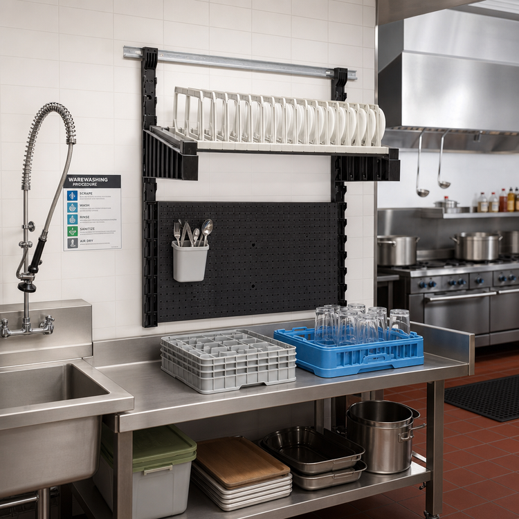 Product image #2 for Cambro Camshelving Elevation Series 18" x 36" Wall-Mounted Plate Drying Rack Add-On Kit