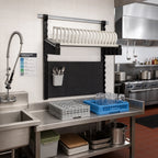 Thumbnail image #2 for Cambro Camshelving® Elevation EWSDRYA1836480 Wall-Mounted Plate Drying Rack Add-On, 18 x 36 Inches, 20 Slots, Speckled Gray