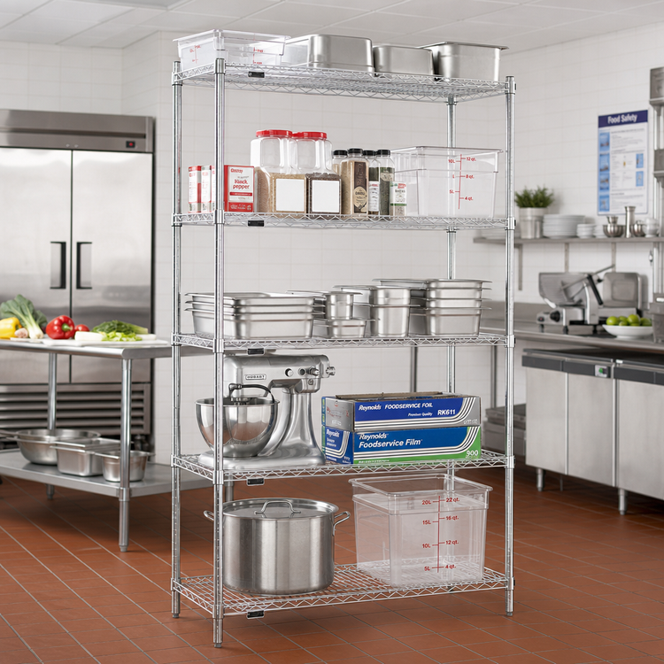 Product image #2 for Redipak 5-Tier Stationary Wire Shelving Unit, 36"W x 24"D x 74"H