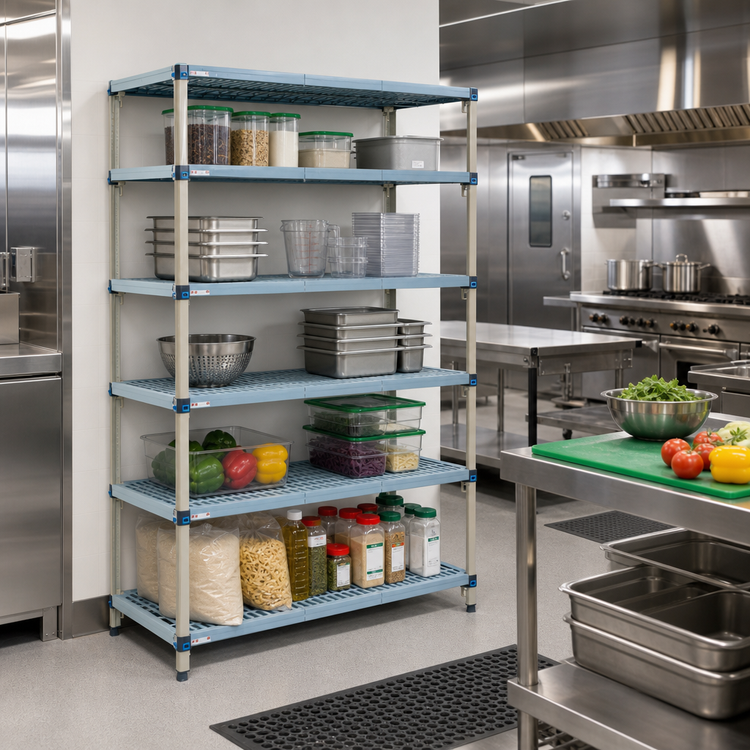 Product image #2 for MetroMax Q 5-Shelf Starter Polymer Shelving Unit, 30"W x 18"D x 74"H