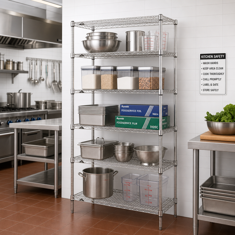 Product image #2 for Metro Super Erecta 48-Inch W x 21-Inch D x 74-Inch H 5-Shelf Wire Shelving Starter Unit, Brite Finish