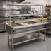 Thumbnail image #2 for Eagle Group 4-Well Natural Gas Water Bath Hot Food Table for 12 x 20 Pans with Open Base and Flex-Master Overshelves