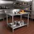 Thumbnail image #2 for John Boos Stallion Corner Stainless Steel Work Table with 5-Inch Backsplash and Adjustable Undershelf, 30 x 36 Inches