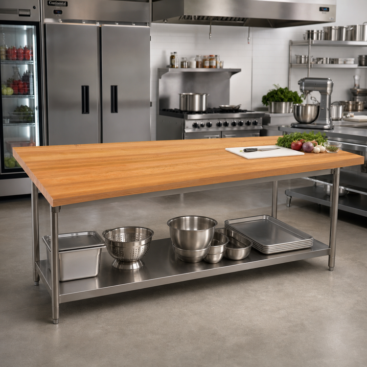 Product image #2 for John Boos Appalachian Red Oak Edge Grain Island Countertop, 84 x 30 x 1-1/2 Inch, Varnique Finish