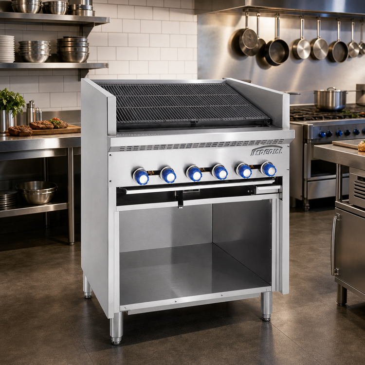 Product image #2 for Steakhouse 60-Inch Gas Floor Model Radiant Charbroiler with Open Cabinet Base